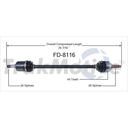 Surtrack Axle Cv Axle Shaft, Fd-8116 FD-8116